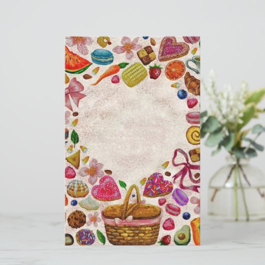 Cute Pastry Confections Sweets 便箋 (スタンド正面)