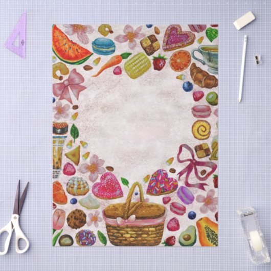 Cute Pastry Confections Sweets 薄葉紙 (クラフト)