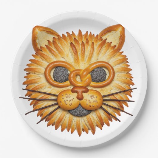 Cute Pastry Unicorn Head Food Art Illustration ペーパープレート (正面)