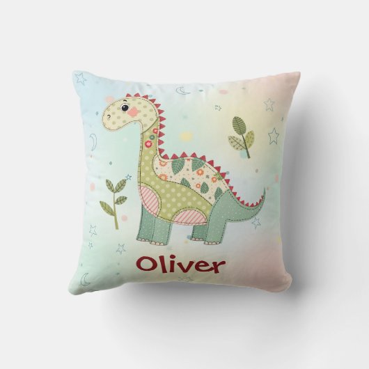Cute Patchwork Dinosaur クッション (裏面)