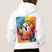 Cute Patchwork Ghost Colorful Splatter Art (裏面)