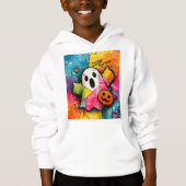 Cute Patchwork Ghost Colorful Splatter Art (正面)
