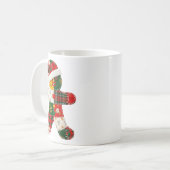 Cute Patchwork Gingerbread Man Christmas Men Women コーヒーマグカップ (正面左)