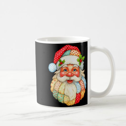 Cute Patchwork Santa Claus Christmas Xmas Men Wome コーヒーマグカップ (右)