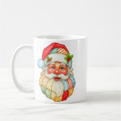 Cute Patchwork Santa Claus Christmas Xmas Men Wome コーヒーマグカップ (左)
