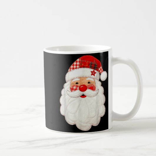 Cute Patchwork Santa Claus Christmas Xmas Men Wome コーヒーマグカップ (右)