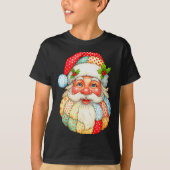 Cute Patchwork Santa Claus Christmas Xmas Men Wome Tシャツ (正面)