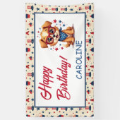Cute Patriotic Dog Birthday Decoration 横断幕 (縦)