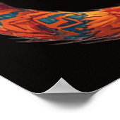 Cute Patterned Cat Illustration Folk Art Style ポスター (角)