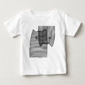 Cute Patterned Cats Artwork Minimal Linework ベビーTシャツ (正面)