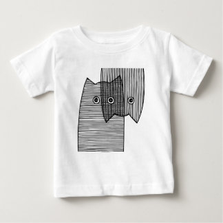 Cute Patterned Cats Artwork Minimal Linework ベビーTシャツ