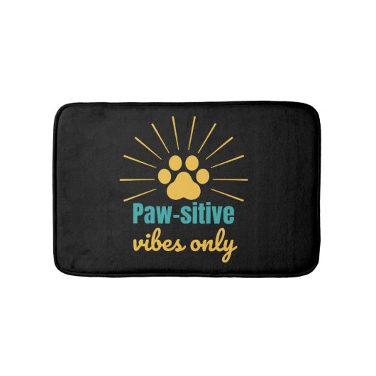 Cute Paw Print Design – Cheerful Animal Lover Home バスマット (正面)