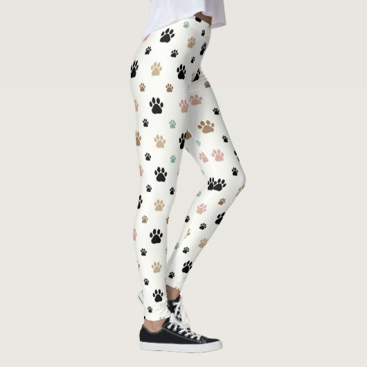 Cute Paw Print Minimal Pet Pattern レギンス (右)