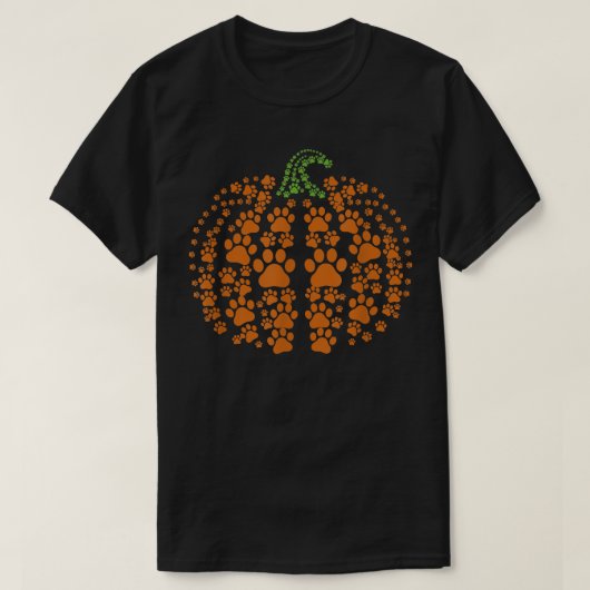 Cute Paw Print Pumpkin Halloween Paw Mom Tシャツ (デザイン正面)