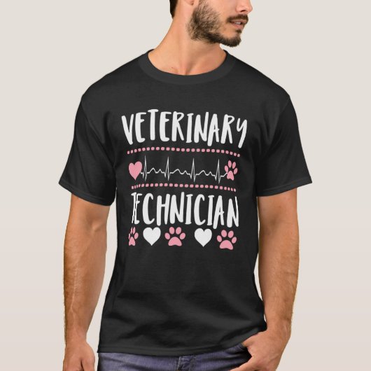 Cute paw print veterinary tech technician vet app tシャツ (正面)
