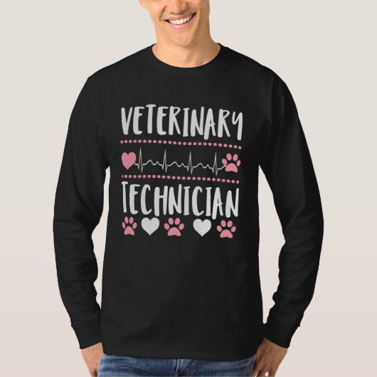 Cute paw print veterinary tech technician vet  app tシャツ (正面)