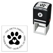Cute paw print with heart return address セルフインキングスタンプ (インサイチュ)