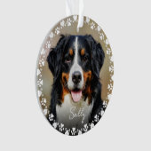 Cute Paw Prints and Hearts Frame Custom Pet Photo オーナメント (正面)