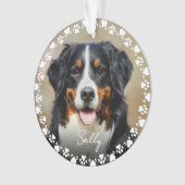 Cute Paw Prints and Hearts Frame Custom Pet Photo オーナメント (正面)