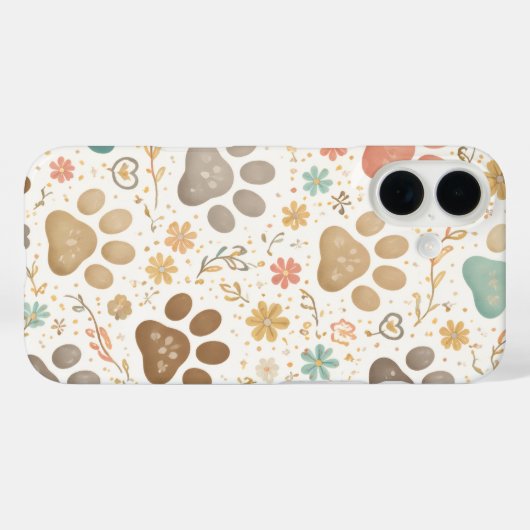 Cute Paw Prints Case-Mate iPhoneケース (裏面 (横))