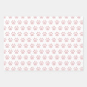 Cute Paw Prints Custom Name Wrapping Paper Sheets ラッピングペーパーシート (正面)