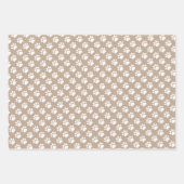 Cute Paw Prints Custom Name Wrapping Paper Sheets ラッピングペーパーシート (正面3)