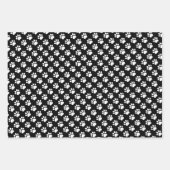 Cute Paw Prints Dog Bones Custom Name ラッピングペーパーシート (正面3)