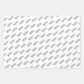 Cute Paw Prints Dog Bones Custom Name ラッピングペーパーシート (正面2)