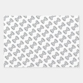 Cute Paw Prints Dog Bones Custom Name ラッピングペーパーシート (正面)