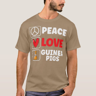 Cute Peace Love Guinea Pigs  Tシャツ