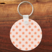 Cute Peach Flower Pattern Minimal Floral Aesthetic キーホルダー (正面)