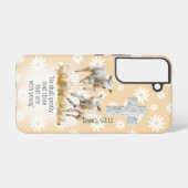 Cute Peach Pastel Floral Lambs Cross Christian Samsung Galaxyケース (裏面横)