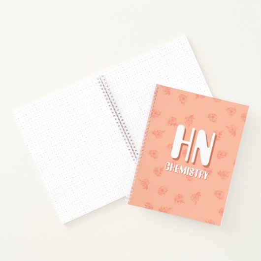 Cute Peachy Notebook with initials  ノートブック (内部)