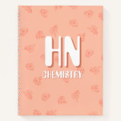 Cute Peachy Notebook with initials  ノートブック (正面)