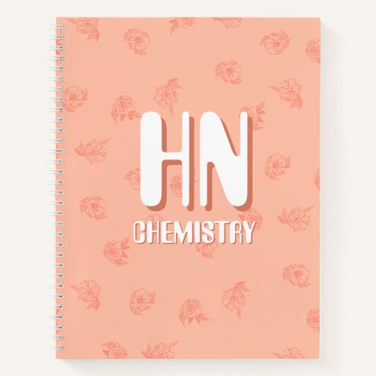 Cute Peachy Notebook with initials  ノートブック (正面)