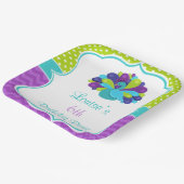 Cute Peacock Green and Purple ペーパープレート (傾斜あり)