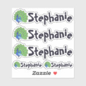 Cute Peacock Name Stickers - Set of Five シール (シート)
