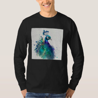 Cute Peacock Paint Splatter Colorful Gorgeous Uniq Tシャツ