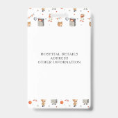 Cute Pediatric Registered Nurse Logo バッジ (裏面)