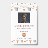 Cute Pediatric Registered Nurse Logo バッジ (表面)