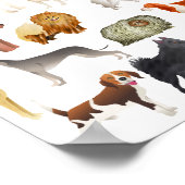 Cute Pedigree Pet Dog Wallpaper Design ポスター (角)