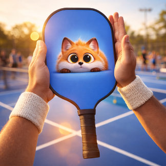 Cute Peekaboo Fox Carbon Fiber Pickleball Paddle ピックルボールラケット
