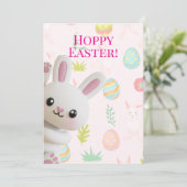 Cute Peeking Bunny Hoppy Easter シーズンカード (スタンド正面)