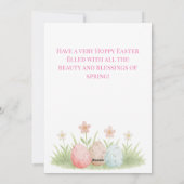 Cute Peeking Bunny Hoppy Easter シーズンカード (裏面)