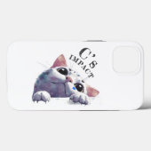 Cute Peeking Cat Acrylic Style - C’s IMPACT Black2 Case-Mate iPhoneケース (裏面 (横))