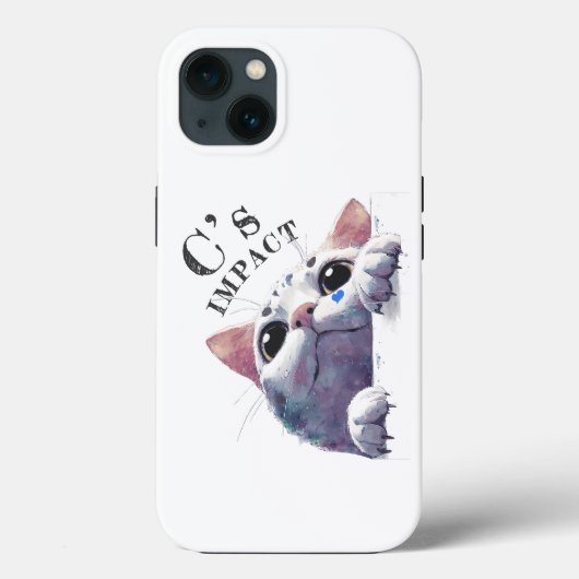 Cute Peeking Cat Acrylic Style - C’s IMPACT Black2 Case-Mate iPhoneケース (裏面)
