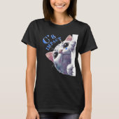 Cute Peeking Cat Acrylic Style - C’s IMPACT Blue Tシャツ (正面)