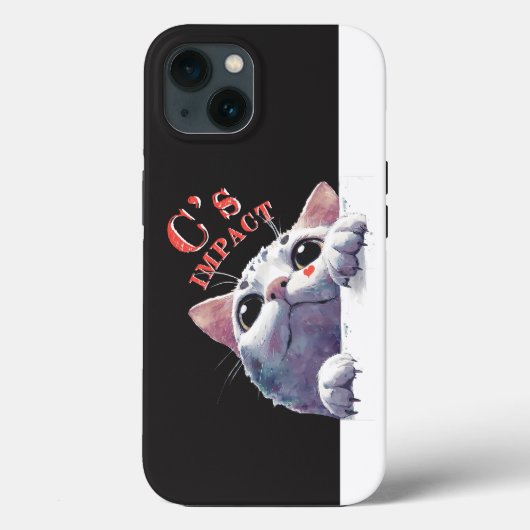 Cute Peeking Cat Acrylic Style - C’s IMPACT Orange Case-Mate iPhoneケース (裏面)