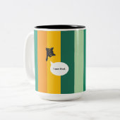 Cute Peeking Cat Funny Cat Lover Gift ツートーンマグカップ (正面左)