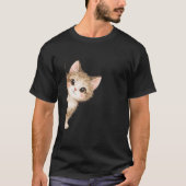 Cute Peeking Cat Graphic Shirt Tシャツ (正面)